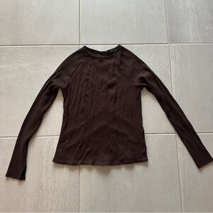 Rag & Bone Chocolate Long Sleeve Top
